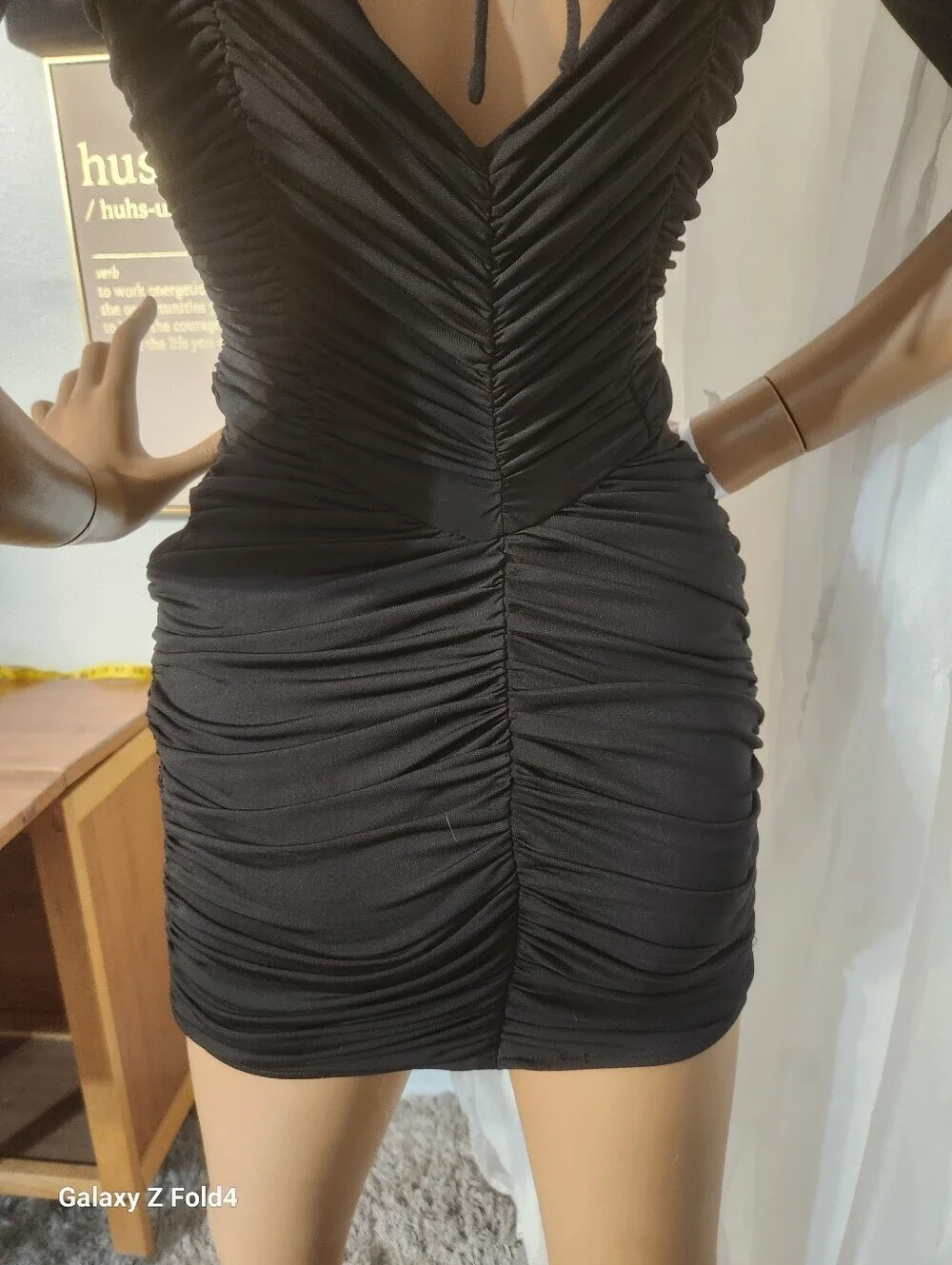 Bebe black ruched dress size XS #009
